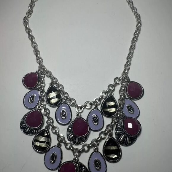 Premier Designs 16"+3" Statement Necklace Multicolored NWOT Bohemian Reversible - Picture 14 of 14